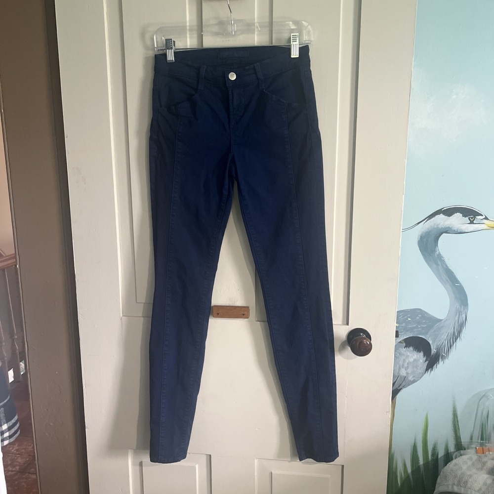 J Brand Women's Size 26 Dark Blue Skinny Stretch Jeans Jeggings Designer Denim